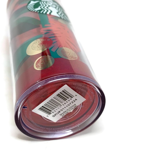 NWT Starbucks Christmas Holiday 2019 Red Pine Cone Holly Venti Cold Cup Tumbler - Picture 6 of 6